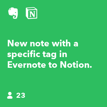 New note with a specific tag in Evernote to Notion.