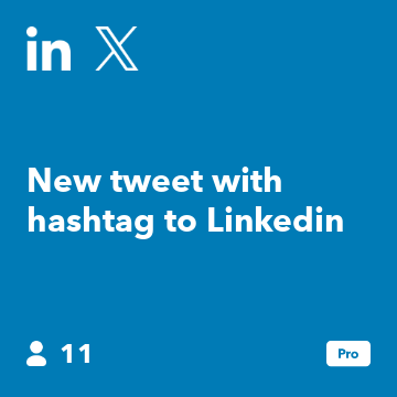 New tweet with hashtag to Linkedin