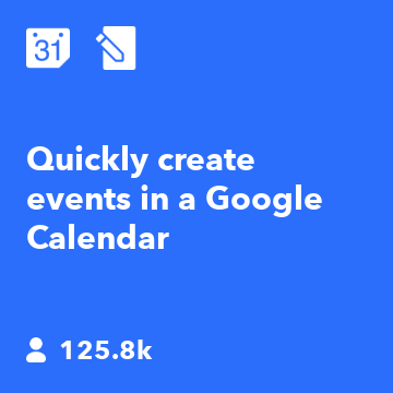 Quickly create events in a Google Calendar