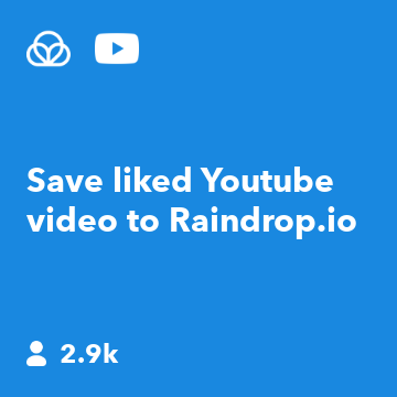 Save liked Youtube video to Raindrop.io