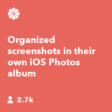 Organized screenshots in their own iOS Photos album