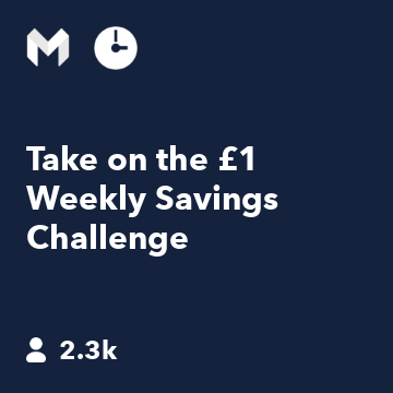 Take on the £1 Weekly Savings Challenge