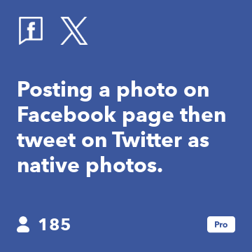 Posting a photo on Facebook page then tweet on Twitter as native photos.