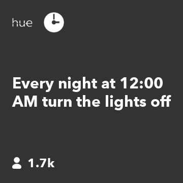Every night at 12:00 AM turn the lights off