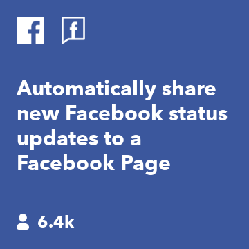 Automatically share new Facebook status updates to a Facebook Page