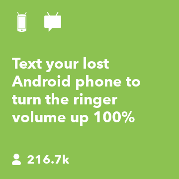 Text your lost Android phone to turn the ringer volume up 100%