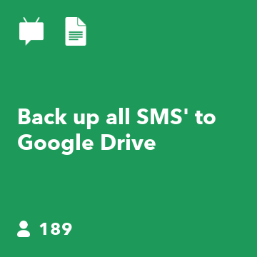 Back up all SMS' to Google Drive
