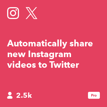 Automatically share new Instagram videos to Twitter