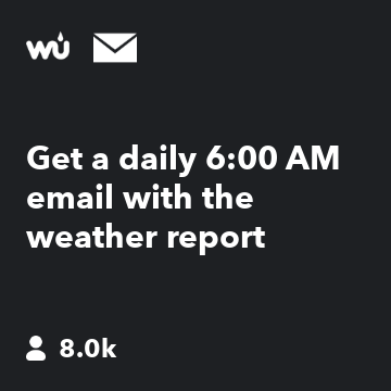 Get a daily 6:00 AM email with the weather report