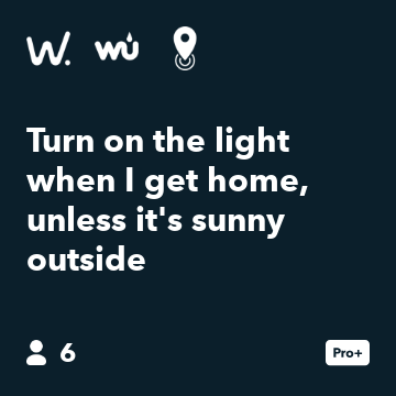 Turn the light when I get it's sunny outside - IFTTT