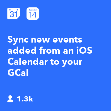 Sync new events added from an iOS Calendar to your GCal