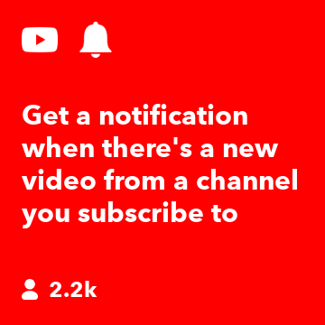 Get a notification when there's a new video from a channel you subscribe to