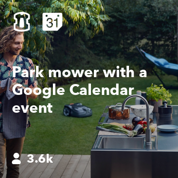 Park mower with a Google Calendar event