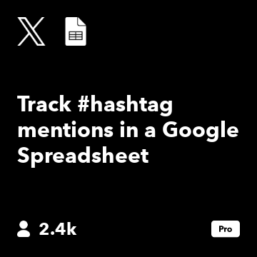 Track #hashtag mentions in a Google Spreadsheet