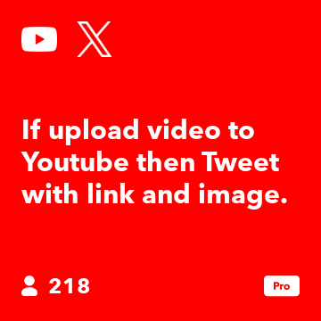 If upload video to Youtube then Tweet with link and image.