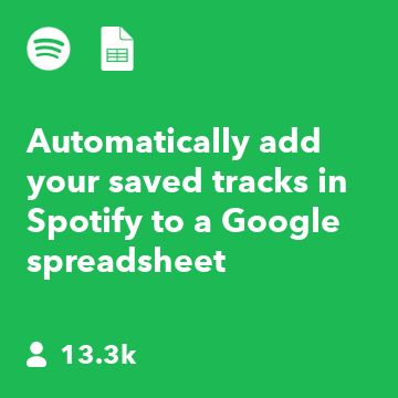 Automatically add your saved tracks in Spotify to a Google spreadsheet