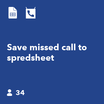 Save missed call to spredsheet