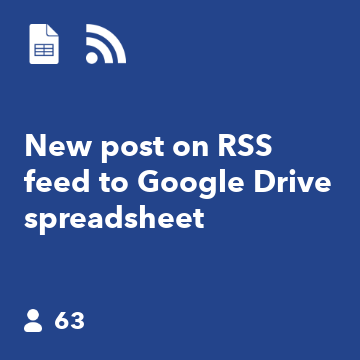 New post on RSS feed to Google Drive spreadsheet
