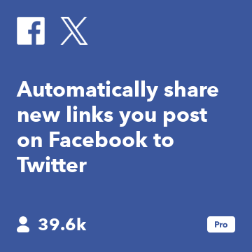 Automatically share new links you post on Facebook to Twitter